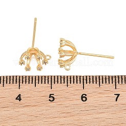 Brass Micro Pave Cubic Zirconia Stud Earring Findings&nbsp;CU-CBA866A-01G