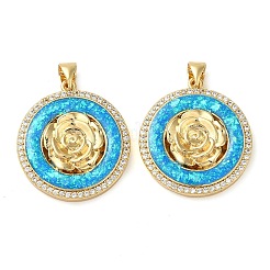 Rack Plating Brass Micro Pave Cubic Zirconia Pendants&nbsp;KK-P268-11B-G
