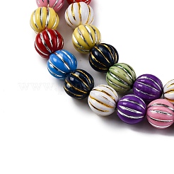 Grooved Resin Beads Strands&nbsp;RESI-M023-01G-G