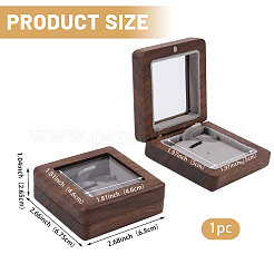 Wood Badge Storage Boxes with Visible Window and Magnetic Lid&nbsp;CON-WH0107-101B