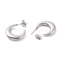 Non-Tarnish 304 Stainless Steel Crescent Moon Stud Earrings for Women&nbsp;LS-EJEW-F280-05C-P