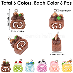 36Pcs 6 Colors Opaque Resin Pendants&nbsp;RESI-SC0006-65