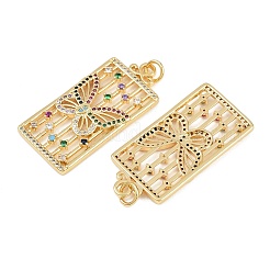 Brass Micro Pave Cubic Zirconia Pendants&nbsp;KK-C109-08B-G