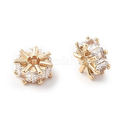 Brass Micro Pave Cubic Zirconia Beads&nbsp;KK-R216-01KCG
