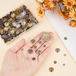 450Pcs 9 Styles  Tibetan Style Alloy Flower Bead Caps&nbsp;TIBE-GO0001-01