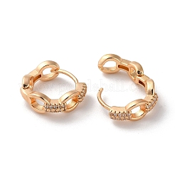 Brass Hoop Earrings with Rhinestone&nbsp;EJEW-K256-56KCG