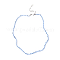 6Pcs 6 Colors Glass Faceted Rondelle Beaded Necklaces with 304 Stainless Steel End Chains&nbsp;NJEW-JN05494