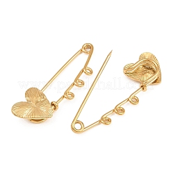Radiant Heart 304 Stainless Steel Safety Pins Brooch Findings&nbsp;SA-CBA098D-15C-G03