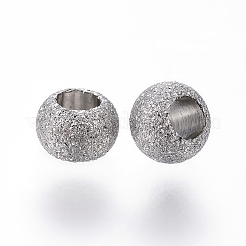Non-Tarnish 304 Stainless Steel Textured Spacer Beads&nbsp;X-STAS-P108-04P
