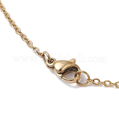 Glass Seed Beaded Rectangle with Christmas Tree Pendant 304 Stainless Steel Cable Chain Necklaces for Women&nbsp;NJEW-MZ00136