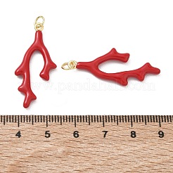 Brass Enamel Pendants&nbsp;KK-CBAD360-14G-02
