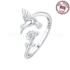 Rhodium Plated 925 Sterling Silver Micro Pave Clear Cubic Zirconia Cuff Rings&nbsp;FS-WGAAA9B-01