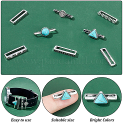 8Pcs 8 Style Half Round & Triangle Synthetic Turquoise Watch Band Charms Set&nbsp;MOBA-PH0001-12