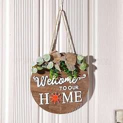 Natural MDF Board Door Hanging Decoration for Front Door Decoration&nbsp;HJEW-SZ0001-04