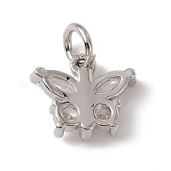 Brass Micro Pave Cubic Zirconia Charms&nbsp;ZIRC-F132-12P