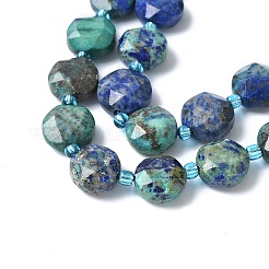 Natural Chrysocolla and Lapis Lazuli Beads Strands&nbsp;G-C116-A87-01