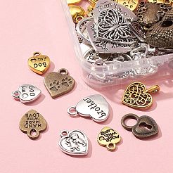 90G 3 Colors Ideas for Valentine Day Gifts Tibetan Style Alloy Pendants&nbsp;TIBEP-FS0001-08