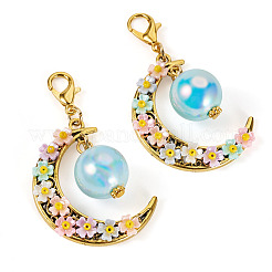 2Pcs Acrylic & Resin Imitation Pearl & Alloy Pendant Decorations&nbsp;HJEW-TAC0114