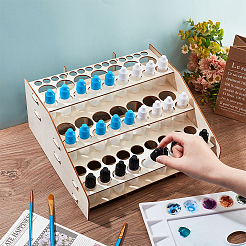 3-Layer Wooden Craft Paint & Brash Rack&nbsp;DIY-WH0401-04