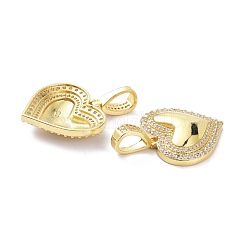 Brass Micro Pave Clear Cubic Zirconia Pendants&nbsp;KK-D004-15G