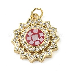 Brass Micro Pave Clear Cubic Zirconia Pendants&nbsp;KK-Q813-01G