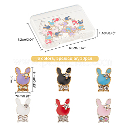 30Pcs 6 Colors Alloy Clear Rhinestone Cabochons&nbsp;FIND-OC0001-67