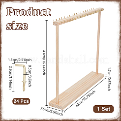 2Pcs Wood Necklace Organizer Display Stands&nbsp;NDIS-WH0016-15B-02