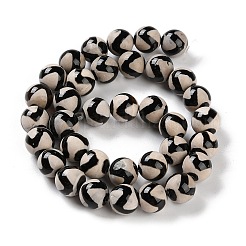 Natural Tibetan Wave Pattern dZi Agate Beads Strands&nbsp;G-B084-A02-01