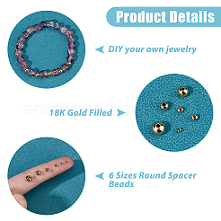 240Pcs Brass Round Spacer Beads&nbsp;KK-HS0015-37
