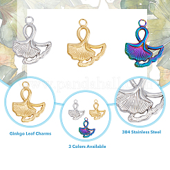 18Pcs 3 Colors 304 Stainless Steel Pendants&nbsp;STAS-DC0013-36