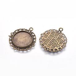 Zinc Alloy Pendant Settings for Cabochon & Rhinestone&nbsp;PALLOY-A15290-AB-FF