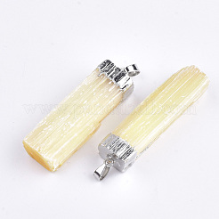 Electroplate Natural Selenite Big Pendants&nbsp;G-S344-41A