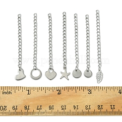 7Pcs 7 Styles 304 Stainless Steel Chain Extender&nbsp;STAS-FS0001-49P