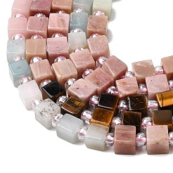Natural Howlite & Pink Opal & Flower Amazonite & Rhodonite & Tiger Eye Beads Strands&nbsp;G-H333-03A