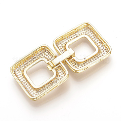 Brass Micro Pave Cubic Zirconia Fold Over Clasps&nbsp;ZIRC-S058-01G