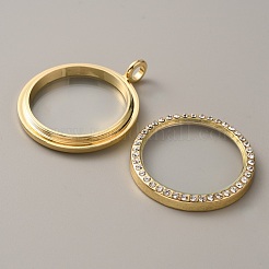 Alloy Crystal Rhinestone Locket Pendants&nbsp;FIND-WH0061-78G