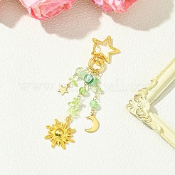 Alloy & Glass Pendant Decorations&nbsp;HJEW-YW00405-03