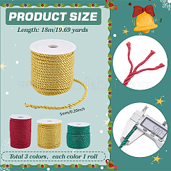 3 Rolls 3 Colors Polyester Braided Cord&nbsp;OCOR-PH0006-31B