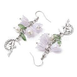 3 Pairs 3 Colors Shell Pearl Beads & Imitation Jelly Acrylic Dangle Earrings&nbsp;EJEW-TA00573