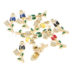 Alloy Rhinestone Pendants&nbsp;FIND-I366-01G