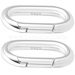 2Pcs 925 Sterling Silver Spring Gate Rings&nbsp;STER-BBC0008-68