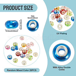20Pcs UV Plating Resin European Beads&nbsp;RESI-TA0004-30