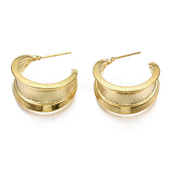 Semicircular Brass Half Hoop Earrings&nbsp;KK-S356-355-NF