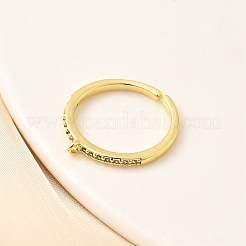 Brass Micro Pave Cubic Zirconia Cuff Rings Settings&nbsp;RJEW-F188-03G