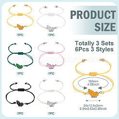 3 Sets 6Pcs 3 Styles Alloy Enamel Link Bracelets&nbsp;BJEW-TA0001-22