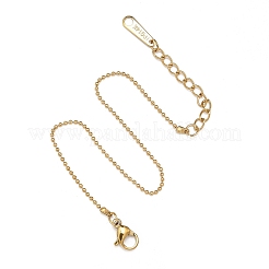 Ion Plating(IP) 304 Stainless Steel Ball Chain Bracelet for Women&nbsp;BJEW-G667-10G