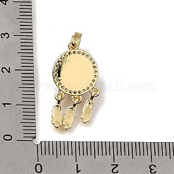 Brass Micro Pave Clear Cubic Zirconia Pendants&nbsp;KK-CBAA632-02G