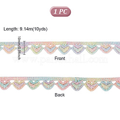 Polyester Heart Lace Trim Ribbon&nbsp;OCOR-WH0082-329A