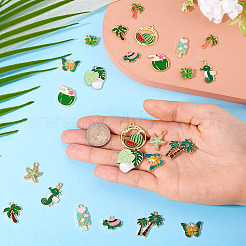 48Pcs 12 Styles Alloy Enamel Pendants&nbsp;ENAM-TA0002-95C