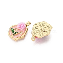 Brass Enamel Pendants&nbsp;KK-SZC0009-03G-01